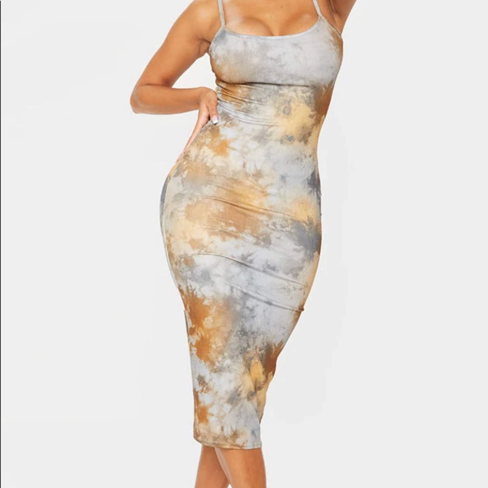 PrettyLittleThing tie dye midi dress